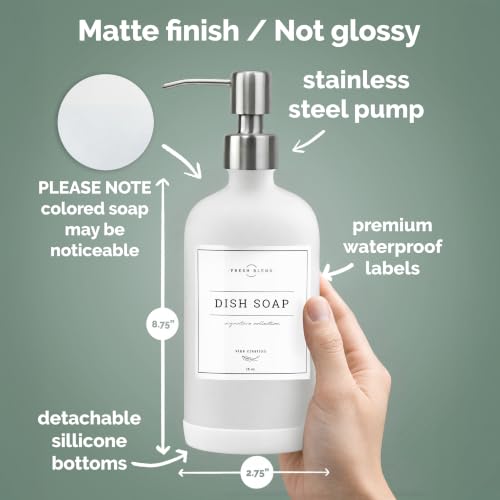 White Glass Soap Dispenser (2 Count)