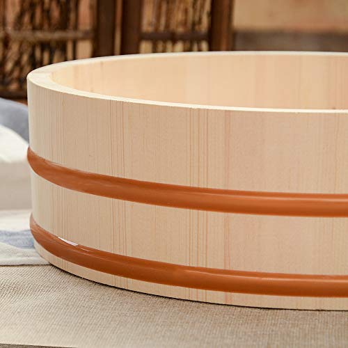 10.6" Wooden Sushi Rice Bowl Hangiri Sushi Oke Rice Mixing Tub