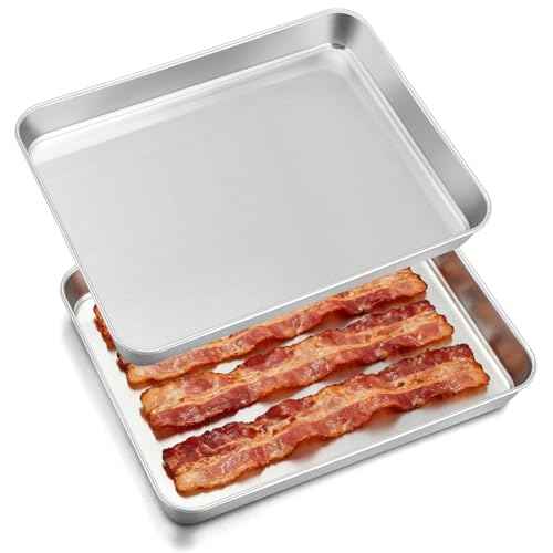 Non Toxic 9x7IN Small Stainless Steel Baking Sheet Pans (2 Count)