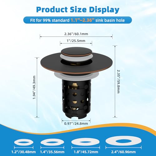 Universal Bathroom Sink Drain Stopper Hair Catcher