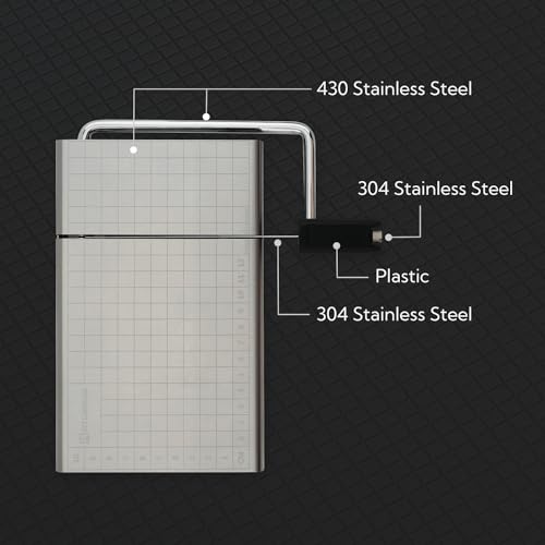 Replaceable Wire Cheese Slicer with Board and Measuring Grids