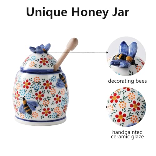 10oz Spring Delight Handmade Ceramic Honey Jar (10 Fl Oz)