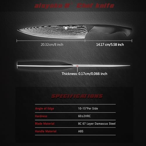 Professional Chef Knife 8 "Damascus Kitchen Knife 8C High carbon stainless steel Super sharp