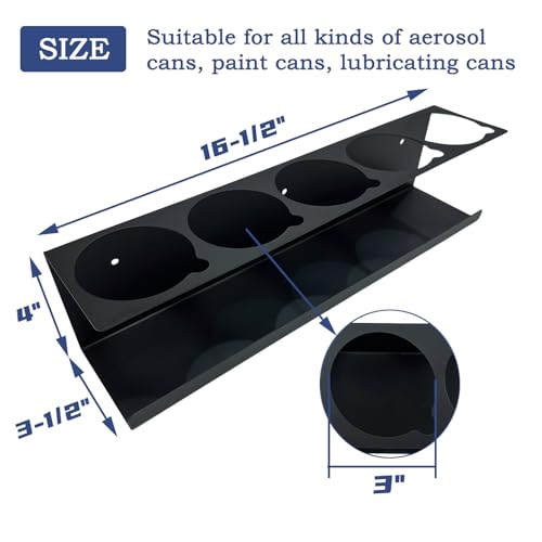 Spray Can Holder Organizer Aerosol Can Rack Wall Mount Spray Paint Storage Fit For Garage And Workspace