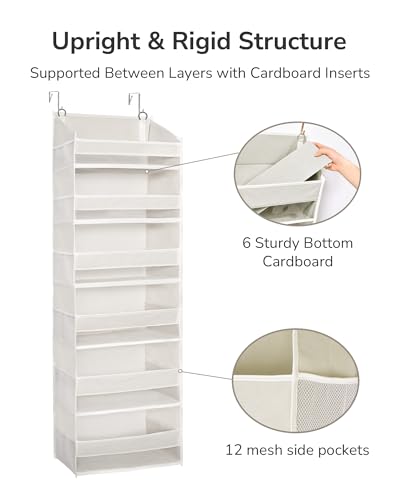 Over The Door Organizer with 6 Large Pockets 12 Side Pockets