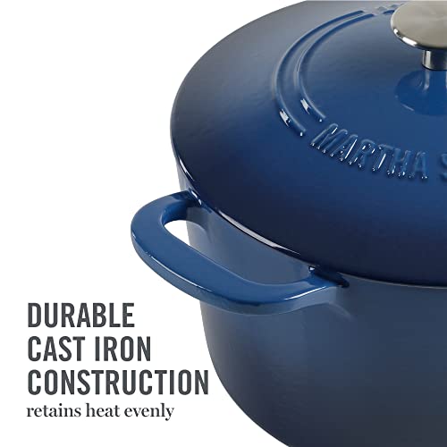 Gatwick 7 Quart Enamel Cast Iron Dutch Oven Pot with Lid