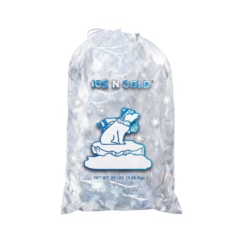 20lb Ice Bags with Cotton String 50 Micron Commercial & Food Grade LDPE (600 Count)
