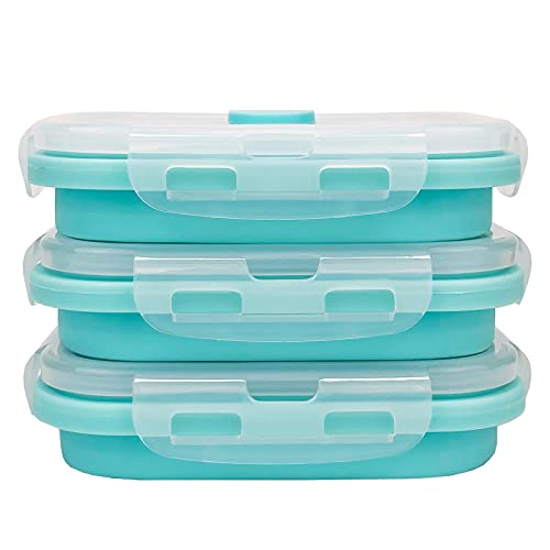 3piece Collapsible Food Storage Containers with Lids (3 Count)