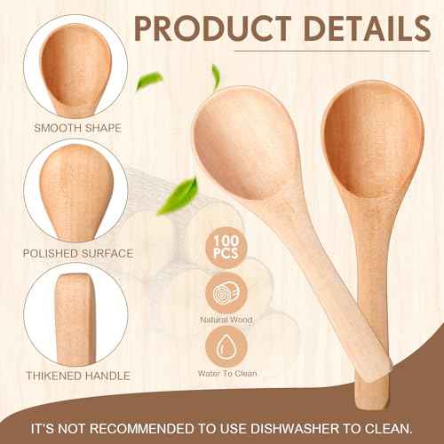 100 Pcs Small Wooden Spoons (100 Count)
