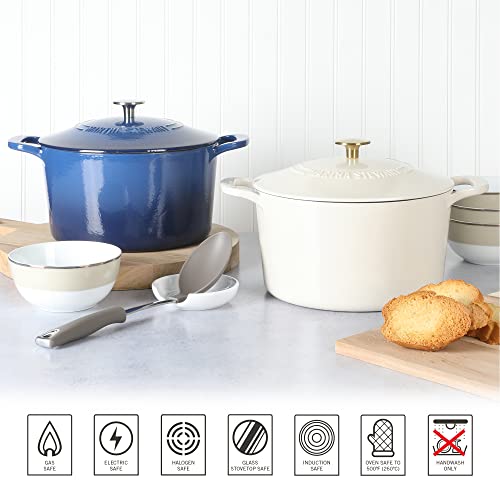 Gatwick 7 Quart Enamel Cast Iron Dutch Oven Pot with Lid