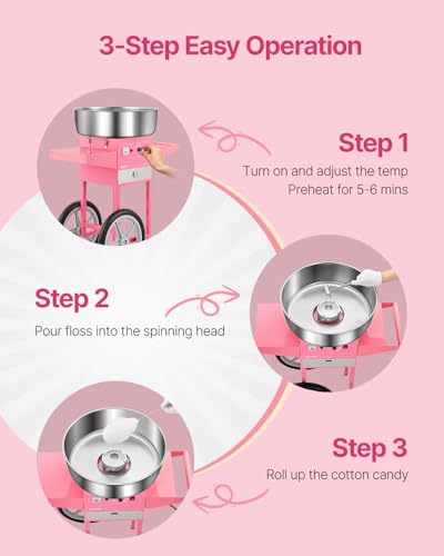 Electric Cotton Candy Machine with Cart