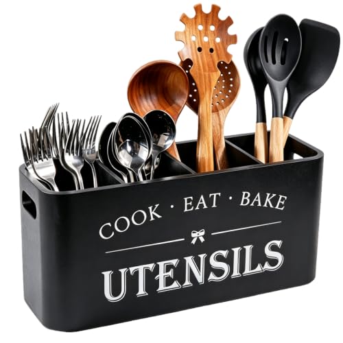 Wooden Kitchen Utensil Holder Organizer for Counter or Countertop