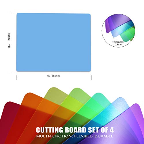 Flexible Plastic Cutting Boards for Kitchen (4 Count)