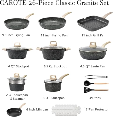 26pcs Nonstick Pots and Pans Set