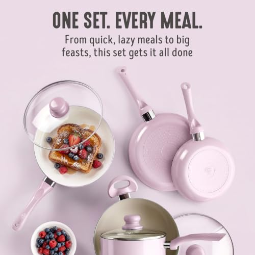16pc Ceramic Nonstick Pots & Pans Cookware Set