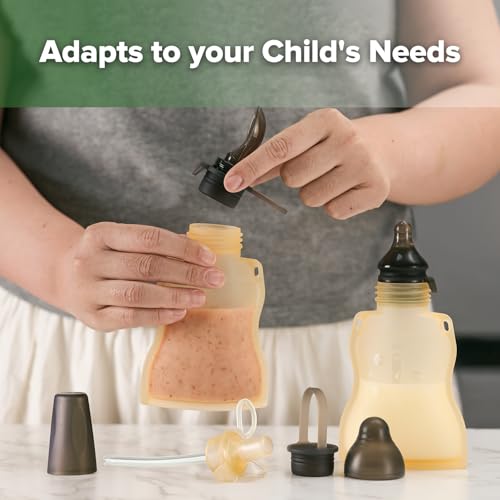 Refillable Silicone Baby Food Pouch (4 Count)