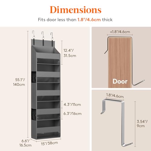 2 Pack Over the Door Organizer 5 Section Hanging Storage (2 Count)