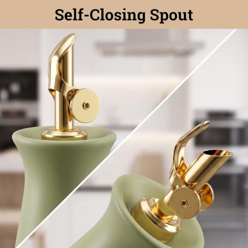 Ceramic Olive Oil Dispenser with Self