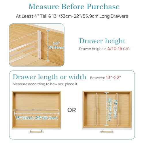4" High Drawer Dividers for Clothes (4 Count)