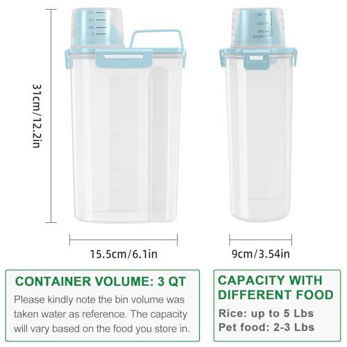 Rice Container Cereal Storage Container 2 Pack 5 Lbs (2 Count)