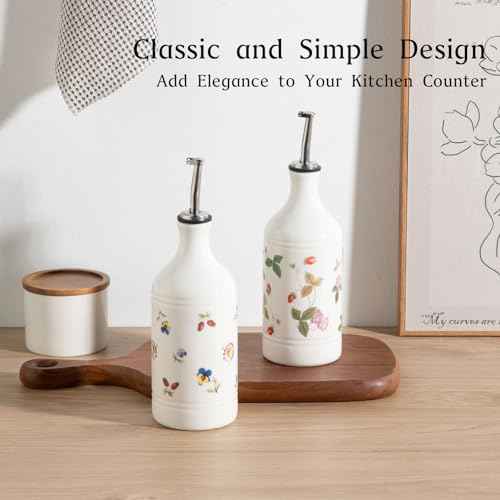 Sweejar Ceramic Olive Oil Dispenser Bottle for Kitchen