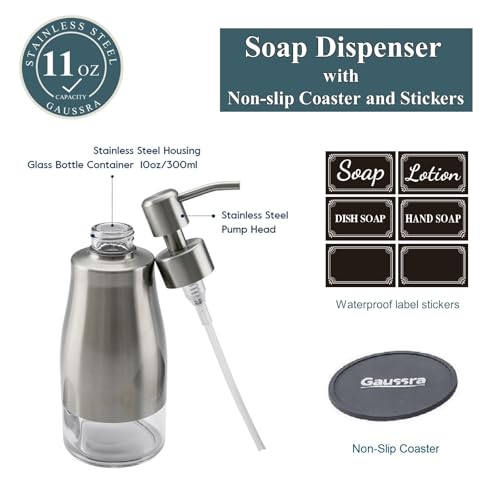 Soap Dispenser with Coaster and Stickers