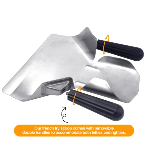 Double Handle Stainless Steel Popcorn & French Fry Scoop