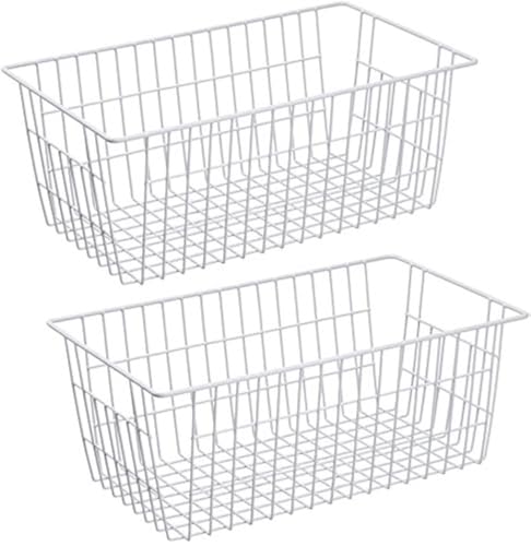 Freezer Baskets Farmhouse Organizer Storage Basket with Handles (2 Count)