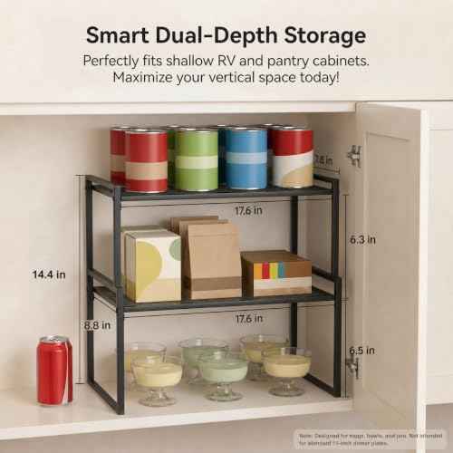 Stackable Kitchen Cabinet Organizer Shelves Pantry Rack Set of 2 (2 Count)