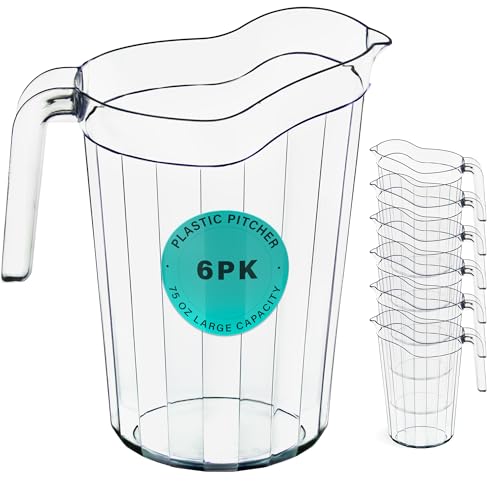 6 Pack 75 oz Polycarbonate Pitchers (6 Count)