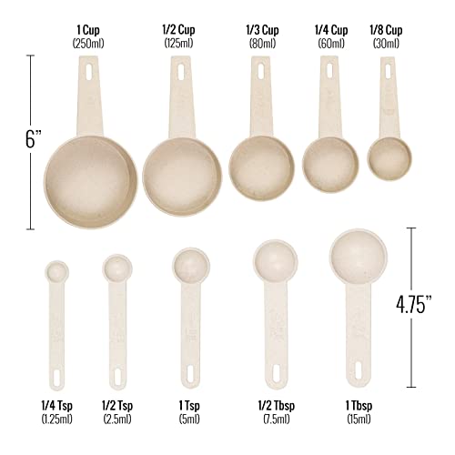 6pc Wheat Straw Kitchen Utensil Set Peeler Cutter Grater Spoons and Cups