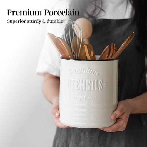 7.2" Large Ceramic Utensil Holder for Kitchen Counter