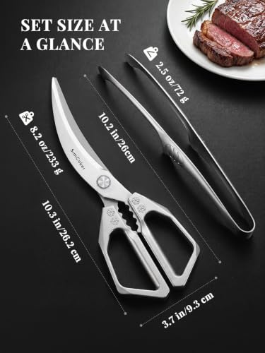 Korean BBQ Scissors Set with Tongs for Table (2 Count)