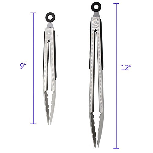 304 Stainless Steel Kitchen Cooking Tongs (2 Count)