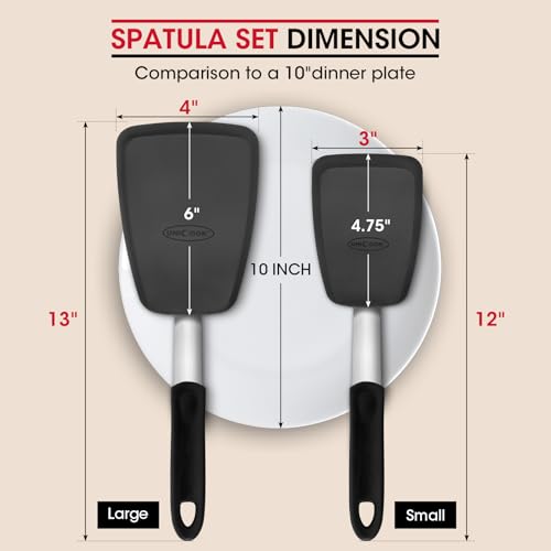 2 Pieces Flexible Silicone Spatula Set for Kitchen Use (2 Count)