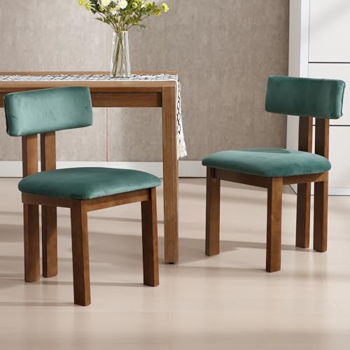 Dining Chairs Set of 6 Velvet Diner Chairs Modern Wood Chairs for Kitchen and Dining Room (6 Count)