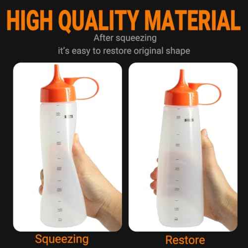 6 Pack 550mI 19 oz Condiment Squeeze Bottles (6 Count)