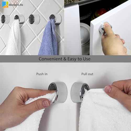 Adhesive Kitchen Dish Towel Hooks (4 Count)