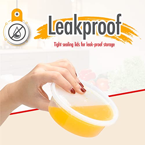 8oz-Deli Containers with Leakproof Lids-50 Pack BPA-Free Plastic Microwaveable Clear Food Storage Container Premium Heavy-Duty Quality, Freezer & Dishwasher Safe (50 Count)
