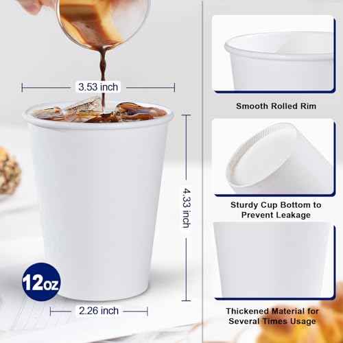 100 Pack 12 oz Paper Cups (100 Count)