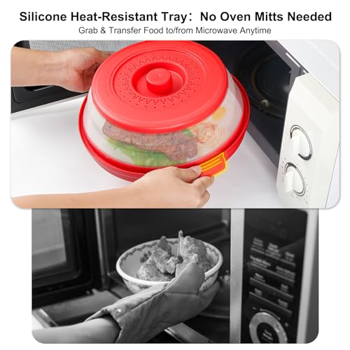 10.7 Inch Microwave Food Cover with Heat Insulation Mat