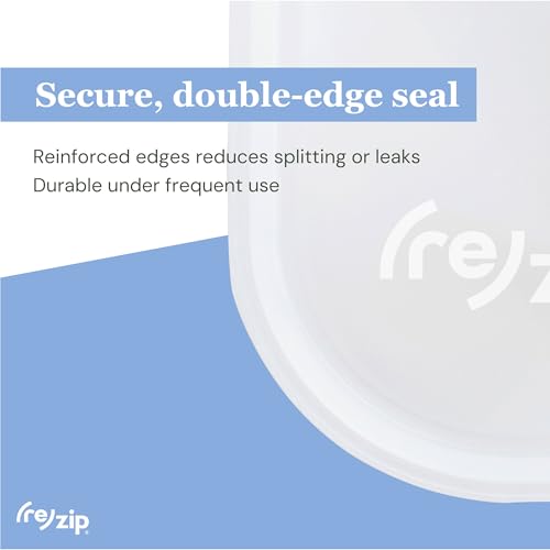 re) zip Reusable Sandwich Bags, Leakproof, 28 oz, 5-Pack, Jewel Tones (5 Count)