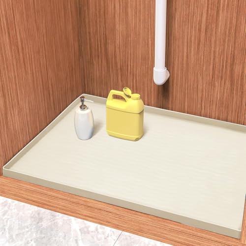 Waterproof Silicone Under Sink Mat 34'' x 19'' Shelf Liner for Kitchen and Bathroom