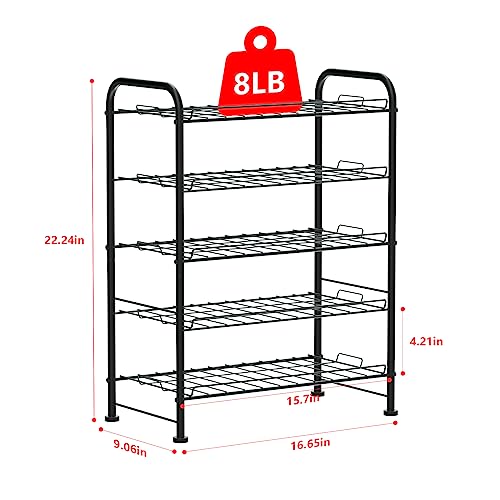 Plastic Water Bottle Storage Rack 5 Tier Bottled Water Holder Organizer Freestanding Floor Small Beverage Soda Drink Stand Shelf for Kitchen Pantry Can Storage