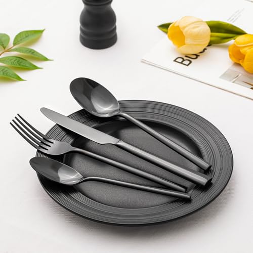 Black Silverware Set for 12 (60 Count)