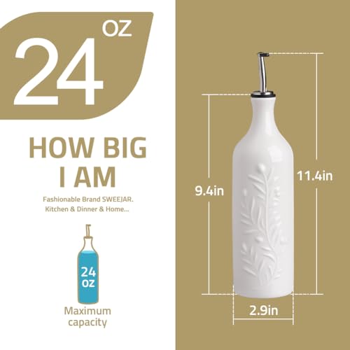 Sweejar Large Olive Oil Dispenser Bottle with Spout