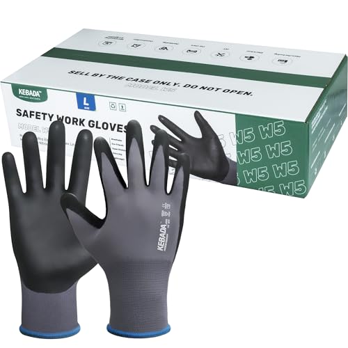 W5 Foam Nitrile Coated Work Gloves for Men Women (60 Count)