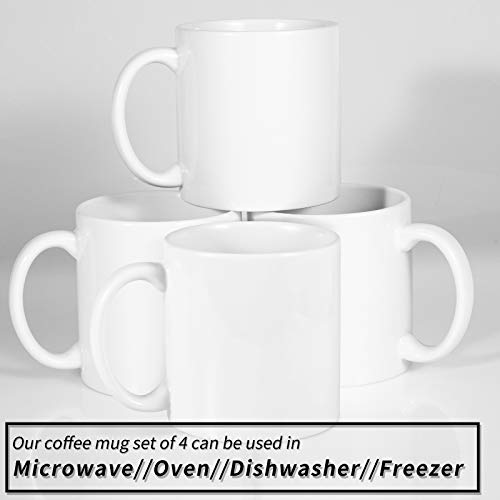 22oz white Super Large Ceramic Coffee Mugs Large Handles Set of 4 (4 Count)