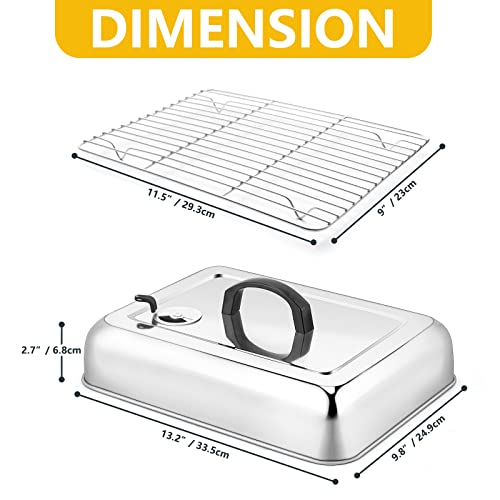 13" Rectangular Basting Cover with 11"x 9" Cooling Rack