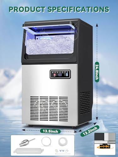 Commercial Nugget Ice Maker Machine with 12Lbs Storage Bin